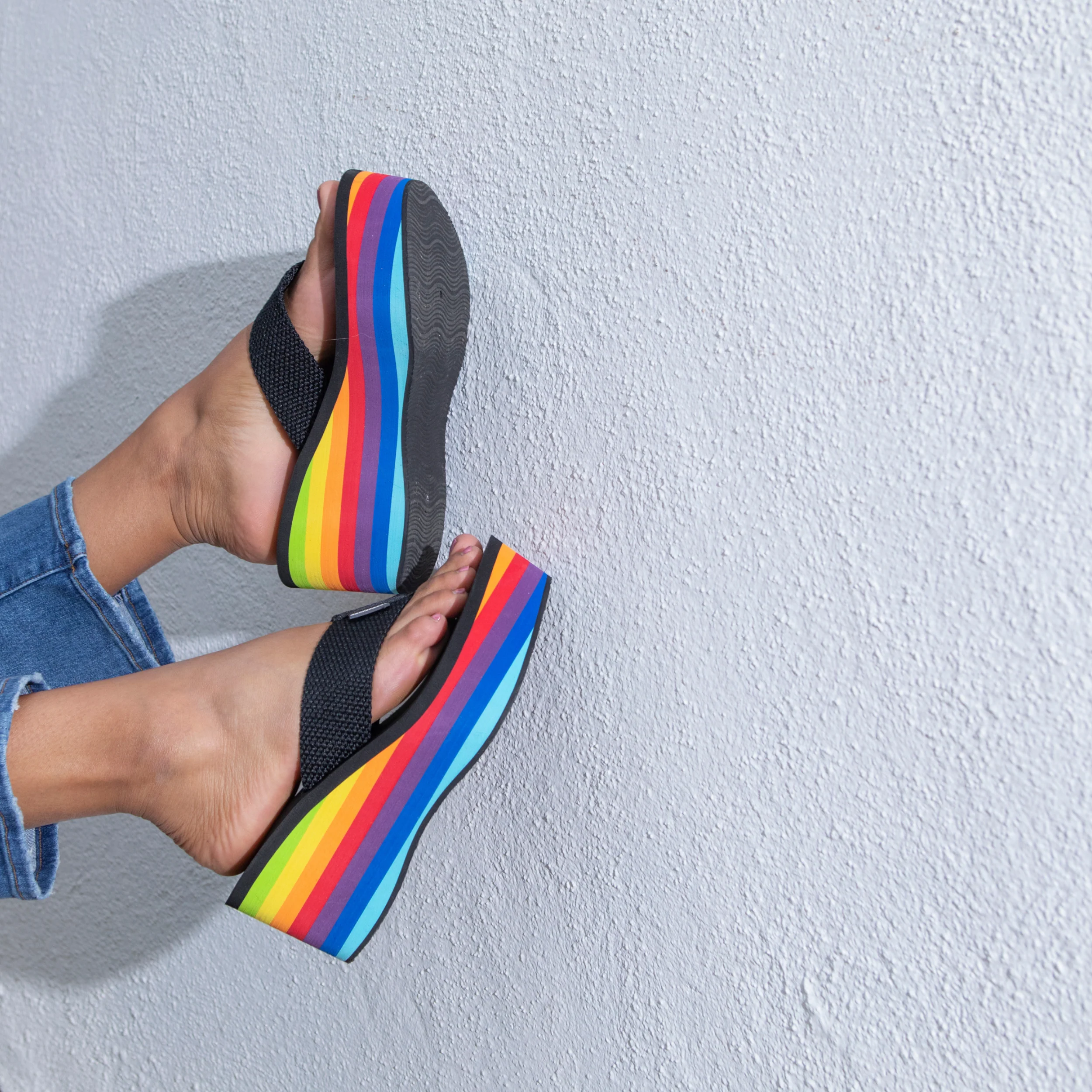 Crush Rainbow Black Platform Flip Flop - Image 8