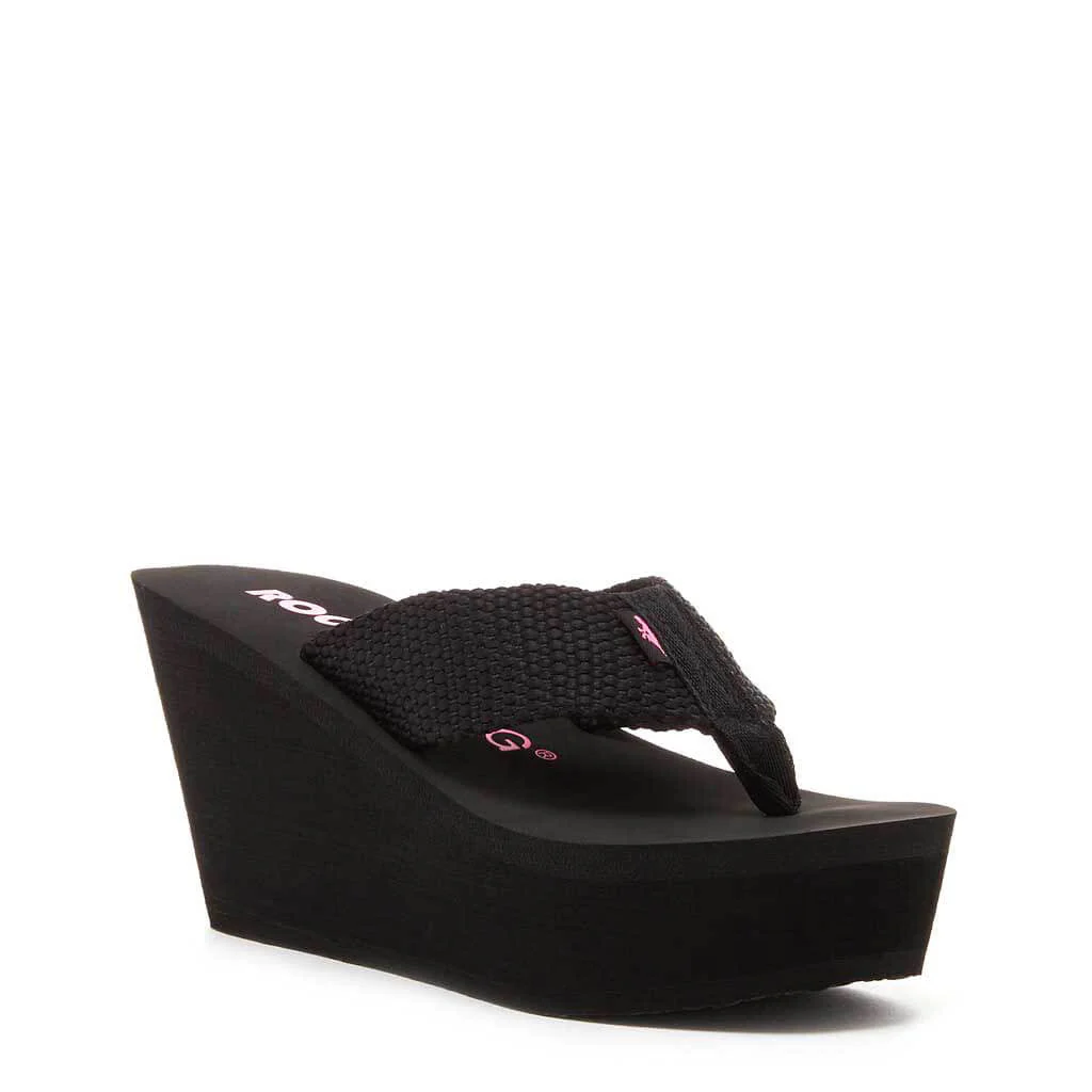 Diver Black Wedge Flip Flop - Image 3