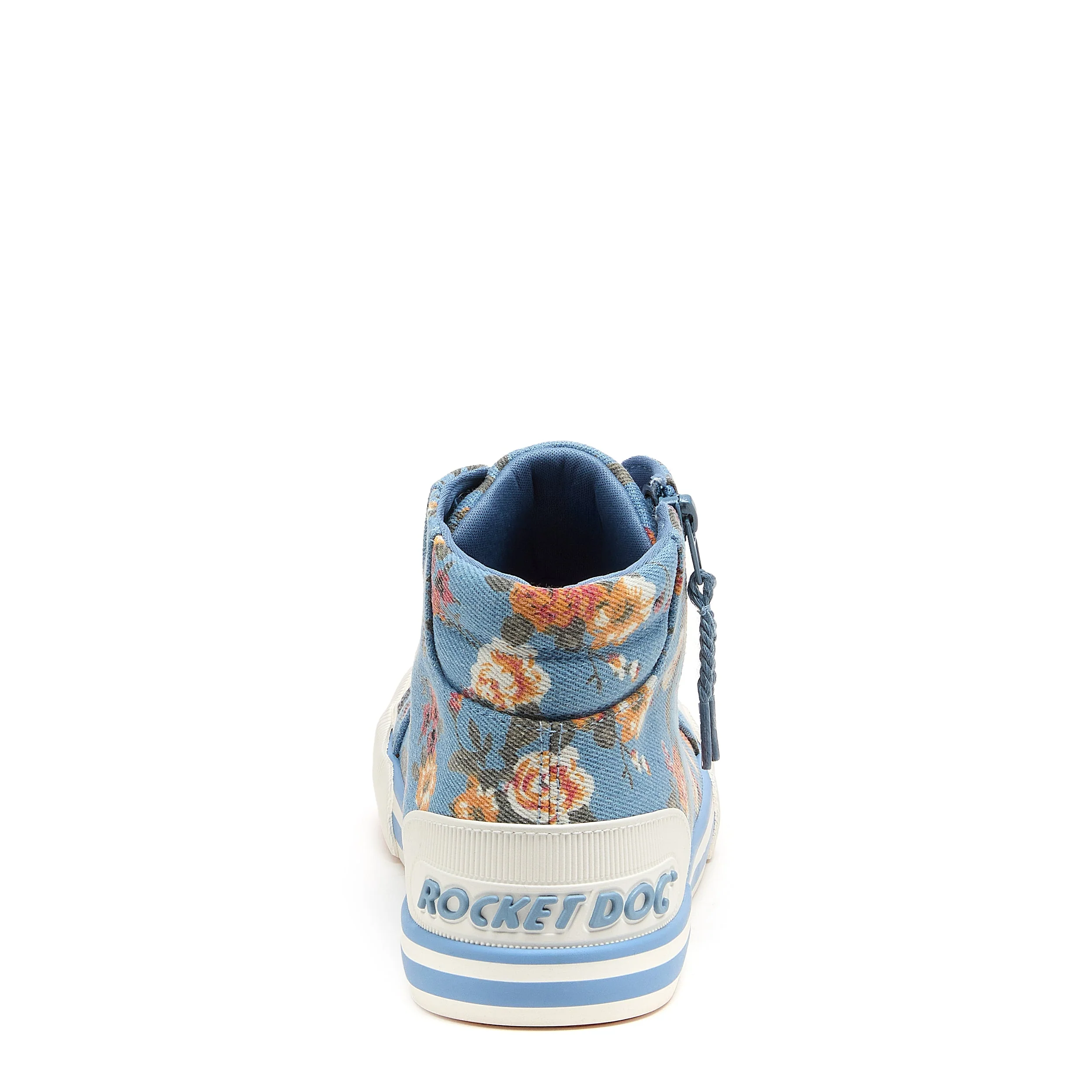 Jazzin Blue Floral Print High-top sneakers - Image 4