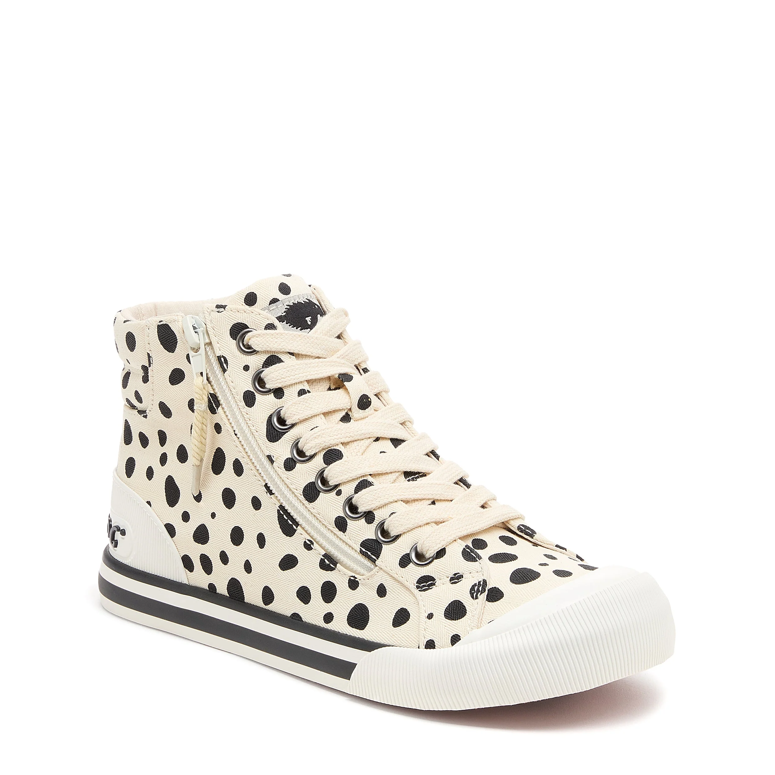 Jazzin Off White Spotty High-top Sneakers - Image 3